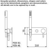 Concealed shower faucet with a shower hand Vela