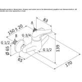 Single-lever shower faucet Tomochic