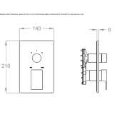 Brass shower faucet with diverter and plate Sundown