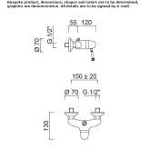 2-hole single lever shower faucet Fogliano