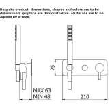 Concealed shower faucet with a shower hand Sidmouth