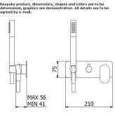 Concealed shower faucet with a shower hand Comabbio