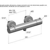 Thermostatic stainless steel shower faucet Lipova