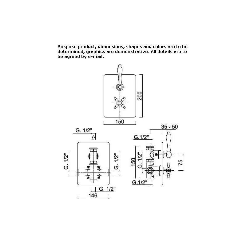 2-hole thermostatic shower faucet Wanchaq