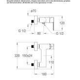 2-hole, single-lever shower mixer in chrome-plated brass Osychky