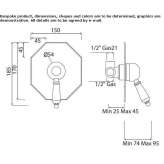 Concealed shower faucet with one handle Aktepe