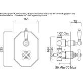 Concealed thermostatic shower faucet with diverter Aktepe