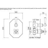 2-hole shower faucet with diverter Forville