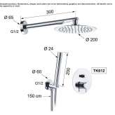 Brass single-lever shower set with a shower head Chavao