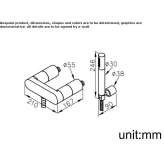 Shower faucet with hand shower and wall holder Xometla