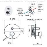 Concealed brass shower faucet with diverter Chavao