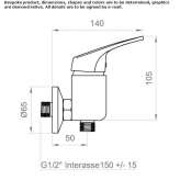 2-hole metal shower faucet with single handle Egham