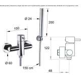 2-hole shower mixer with hand shower Chavao