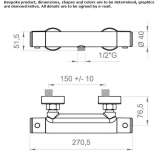 2-hole thermostatic shower faucet Lixhe