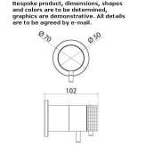 Concealed thermostatic shower mixer made of stainless steel Kupavna