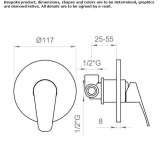 Concealed shower faucet with one handle Egham