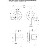 2-hole concealed shower faucet with diverter Toplet