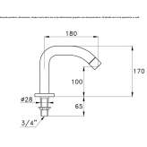 Bathtub spout mounted on the deck Gotor