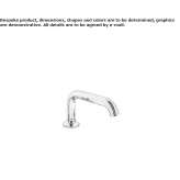 Deck-mounted chrome-plated brass bathtub spout Wickham