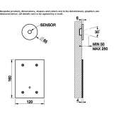 Electronic, brass faucet with remote control, mounted on the wall Guayameo