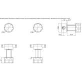 Stainless steel shut-off mixing valves mounted on the wall Mislata