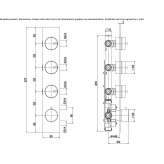 Stainless steel thermostatic set for wall mounting Bynum