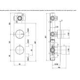 Stainless steel thermostatic set for wall mounting Bynum