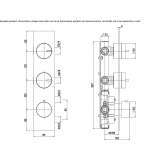 Stainless steel thermostatic set for wall mounting Bynum