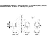 Set of 2 shut-off mixing valves for wall mounting Anaya