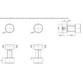 Stainless steel shut-off mixing valves mounted on the wall Etucuaro