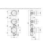 Stainless steel thermostatic set for wall mounting Bynum