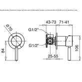 Steel faucet with remote control for wall mounting Kimmeria