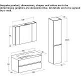 Wall-mounted washbasin cabinet with drawers Hurigny