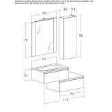 Wooden wall-mounted sectional cabinet under the washbasin Tornio