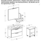 Wall-mounted washbasin cabinet with drawers Hurigny