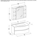 Hanging bathroom cabinet with drawers and mirror Lapa