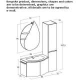 Single wall cabinet under the washbasin with doors Hurigny