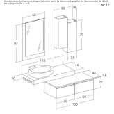 Segmented washbasin cabinet for wall mounting Tornio