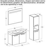 Wall-mounted washbasin cabinet with doors Hurigny