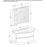 Hanging bathroom cabinet with drawers and mirror Lapa