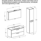 Wall-mounted washbasin cabinet with drawers Hurigny