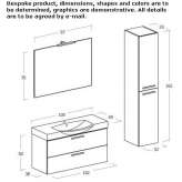 Wooden wall-mounted washbasin cabinet with drawers Hurigny