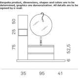 Segmented, single, suspended bathroom cabinet Troubky