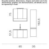 Segmented, single, suspended bathroom cabinet Troubky