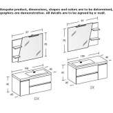 Wall-mounted washbasin cabinet with doors and drawers Lapa