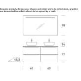 Ocritech double washbasin cabinet with drawers, wall mounted Skalica