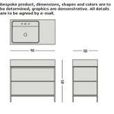 Standing under-washbasin cabinet with drawers Slomniki