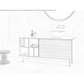 Standing under-washbasin cabinet with drawers Langoat