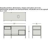 Sectional washbasin cabinet with drawers Obera