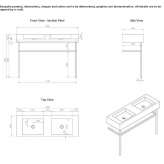 Carrara marble double console washbasin with towel rail Foscoe